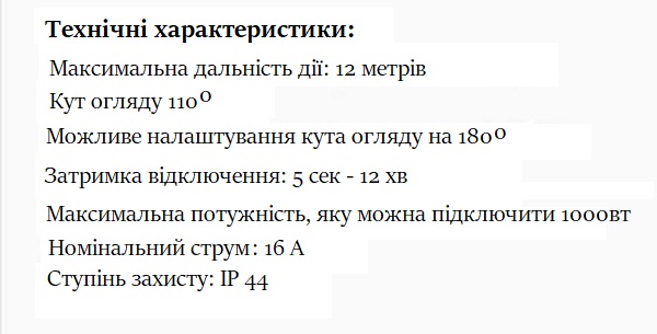 Потужність світильників, що підключаються
